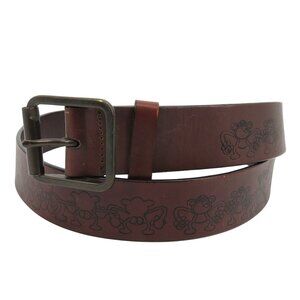 Tilt Womens Medium M Brown Genuine Leather Embossed Sassy Novelty Monkeys Y2K